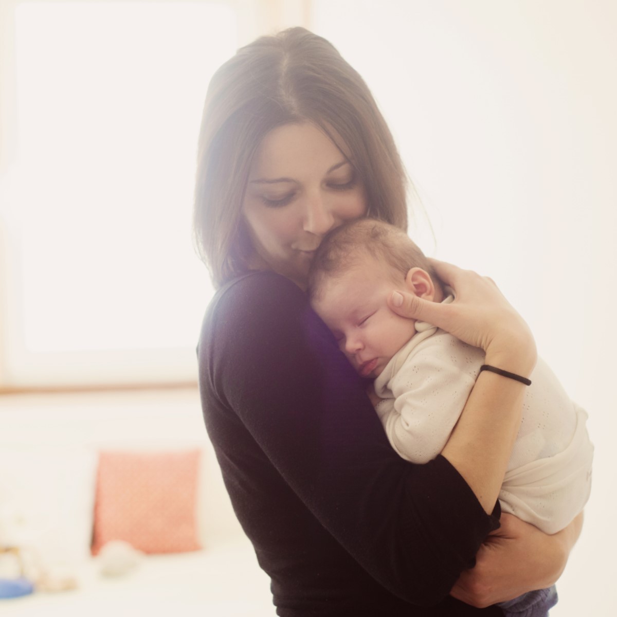 Parent holding baby