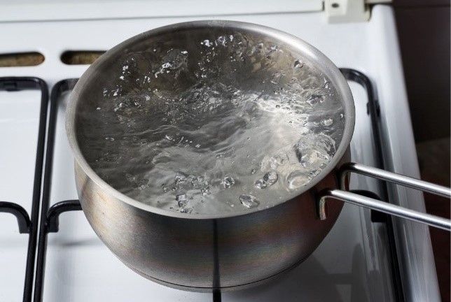 Pot of boiling water