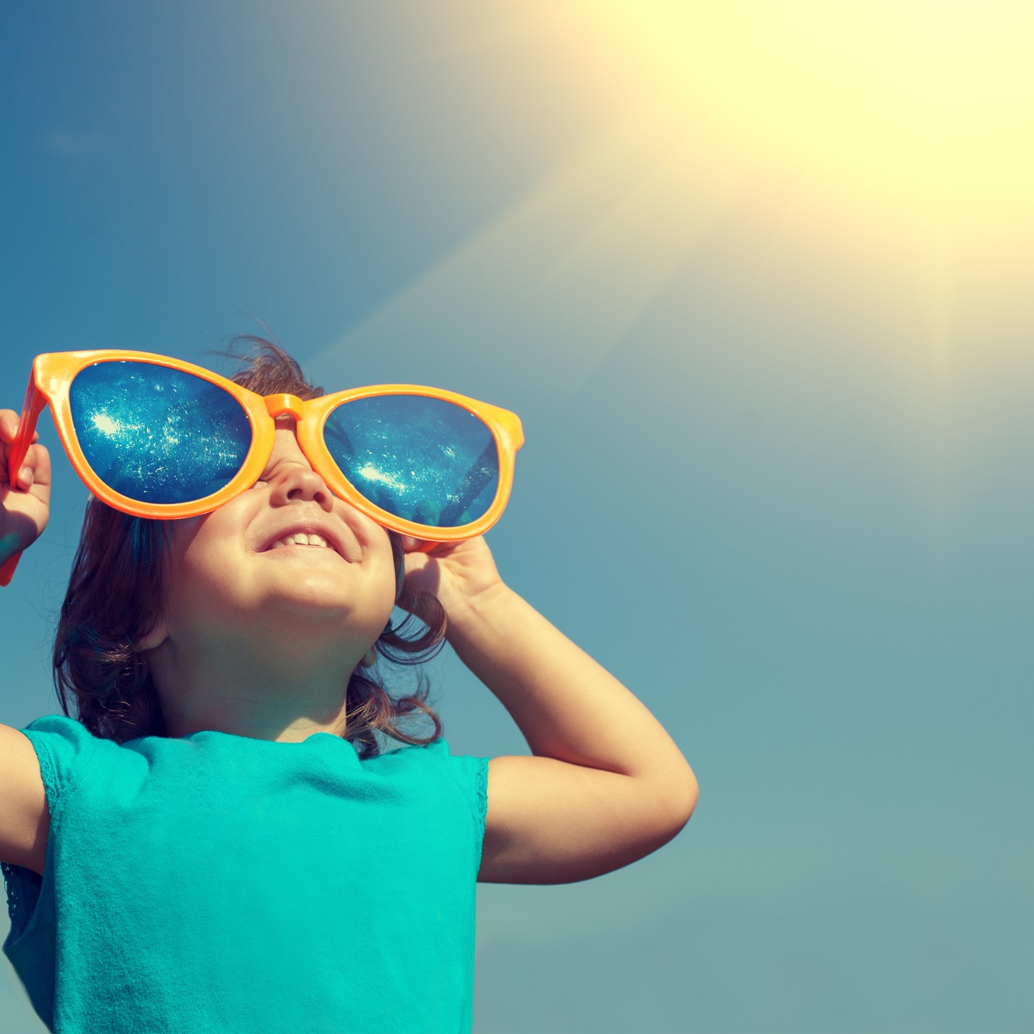 Child wearing sunglasses